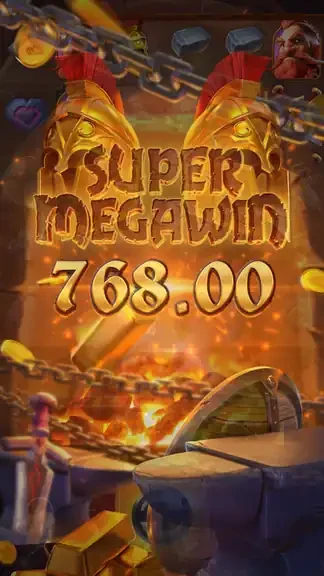 Forge of Wealth SUPER MEGAWIN screen: 768.00 credits, the best single spin of the session at 64x