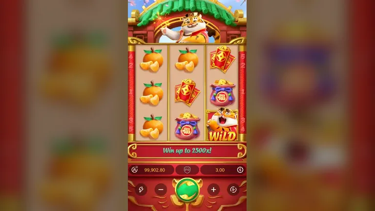 Fortune Tiger base game board at the session low, balance 99,902.80