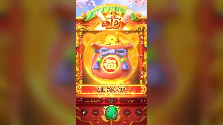 Fortune Tiger feature full screen of money bags with the x10 badge lit and 30.00 on the win meter